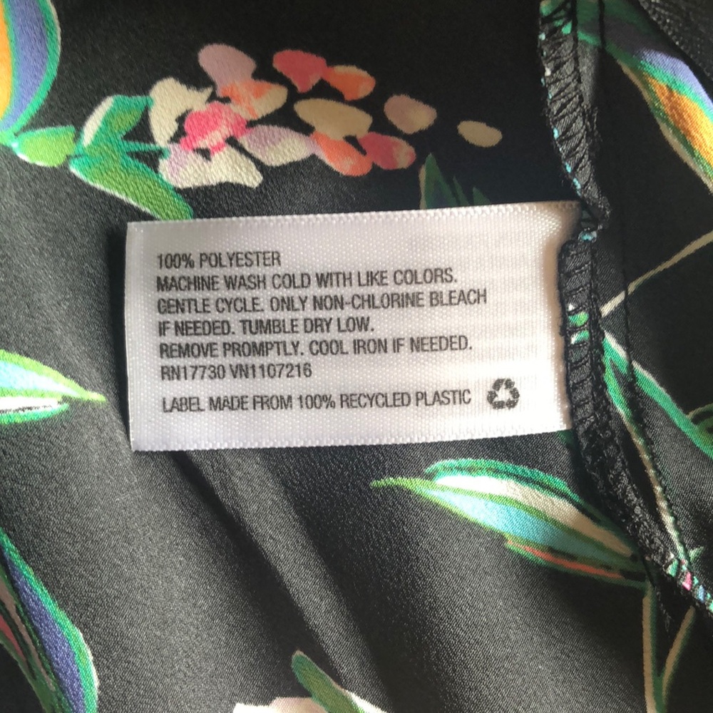Black floral print summer dress, s. L wrinkle free - Picture 8 of 8